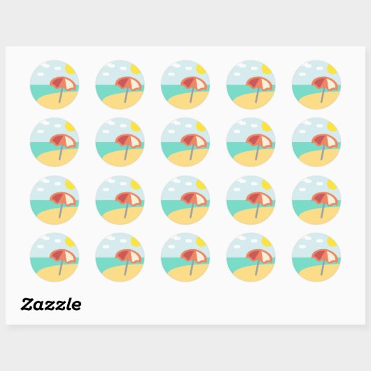 Beach Time Emoji Ronde Sticker (Vel)