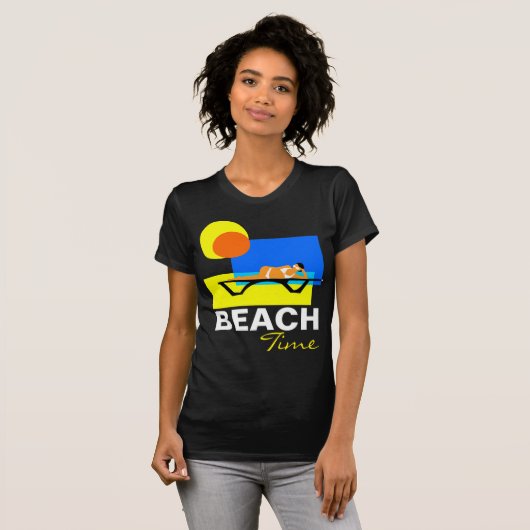 Beach Time grappig aanpasbaar T-shirt (Voorkant volledig)