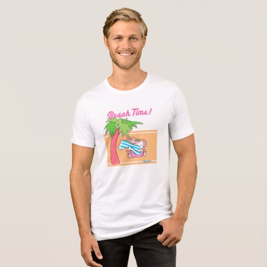 BEACH TIME, van Boynton. Tri-Blend Shirt (Voorkant volledig)