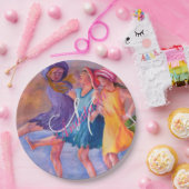 BEACH TIME VRIENDINNEN MONOGRAM PARTIJ PAPIEREN BORDJE (Feest)