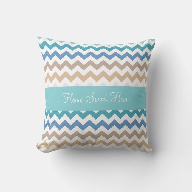 Beach Tones Chevron Kussen (Voorkant)