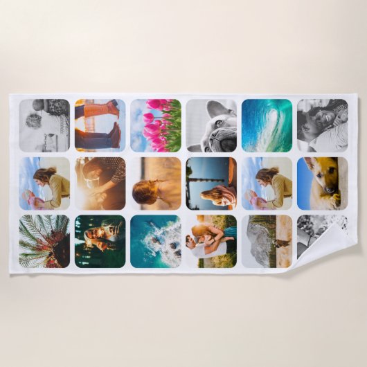 Beach Towel 18 Photo Rond Sjabloon Strandlaken (Voorkant)