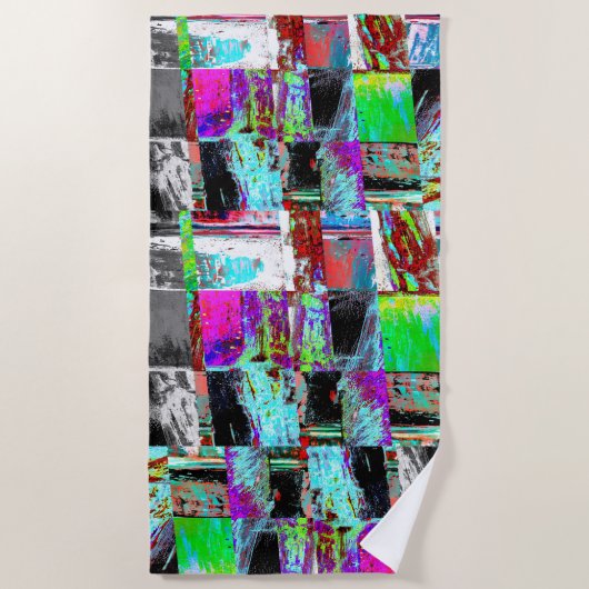 Beach Towel – Abstract Grid Strandlaken (Voorkant)