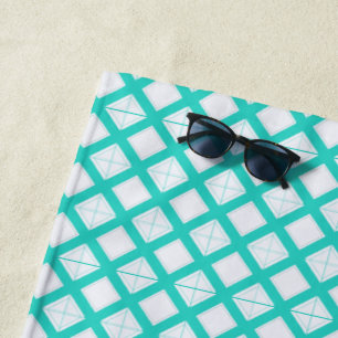 Beach Towel - Aqua Lattice Strandlaken
