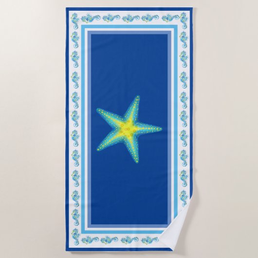 Beach Towel Beach Towells Seaside Royal Blue Strandlaken (Voorkant)