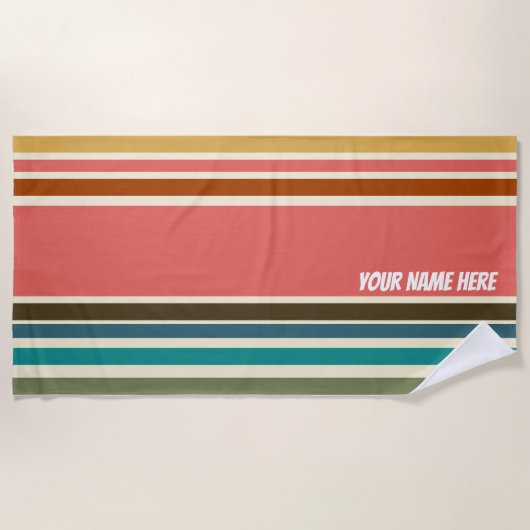 Beach Towel Coral Stripe Miami Sherbet Collectie Strandlaken (Voorkant)