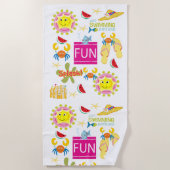 Beach Towel Crab Sun Fun Strandlaken (Voorkant)
