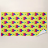 Beach Towel - diamanten in regenboogstrips Strandlaken (Voorkant)