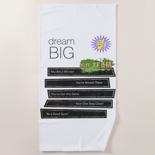 Beach Towel Dream Big Sports Strandlaken (Voorkant)