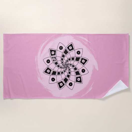 Beach towel "Fibonacci" (hand drawn) Strandlaken (Voorkant)