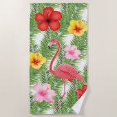 Beach Towel-Flamingo Strandlaken (Voorkant)