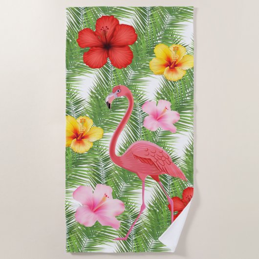 Beach Towel-Flamingo Strandlaken (Voorkant)