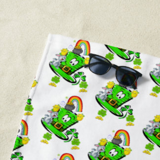 Beach Towel Happy St. Patrick's Day Rabbit Strandlaken