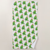 Beach Towel Happy St. Patrick's Day Rabbit Strandlaken (Voorkant)