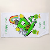 Beach Towel Happy St. Patrick's Day Rabbit Strandlaken (Voorkant)