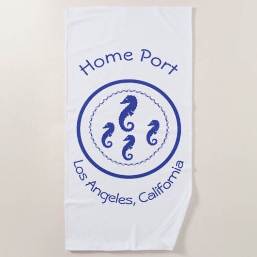Beach Towel - Home Port Zee Horses Strandlaken (Voorkant)