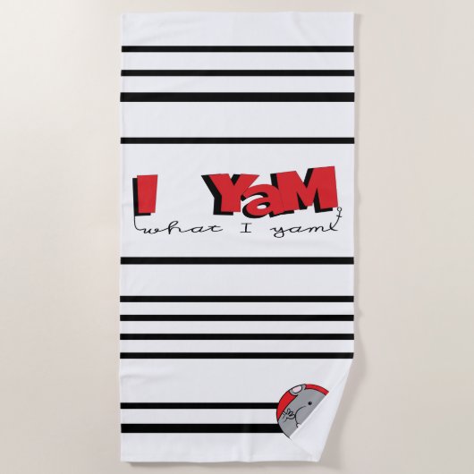 Beach Towel "I Yam What I Yam" Strandlaken (Voorkant)