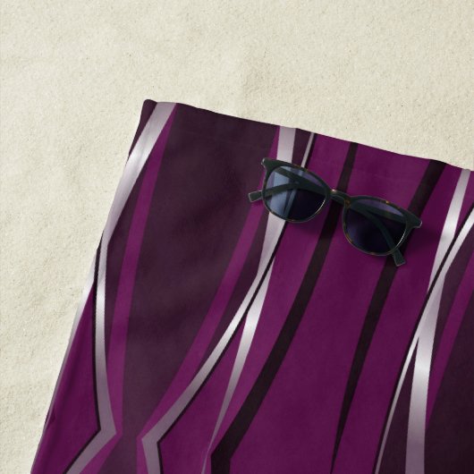 Beach Towel - Magenta Silver Retro Strandlaken (In situ)