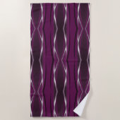 Beach Towel - Magenta Silver Retro Strandlaken (Voorkant)