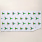 Beach Towel met Colorful Bird Flying Strandlaken (Voorkant)