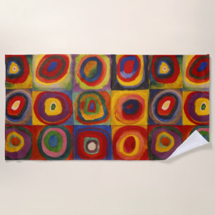 Beach Towel met Kandinsky's Squares and Circles Strandlaken