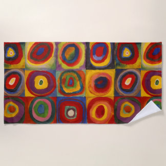 Beach Towel met Kandinsky's Squares and Circles Strandlaken