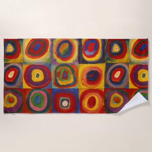 Beach Towel met Kandinsky's Squares and Circles Strandlaken (Voorkant)