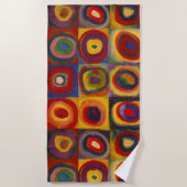 Beach Towel met Kandinsky's Squares and Circles Strandlaken (Voorkant)
