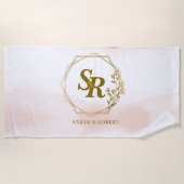 Beach towel, Monogrammed, Wedding gift Strandlaken (Voorkant)