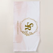Beach towel, Monogrammed, Wedding gift Strandlaken (Voorkant)