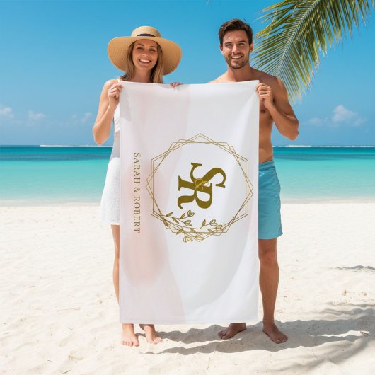 Beach towel, Monogrammed, Wedding gift Strandlaken