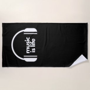 Beach Towel Music is het leven Strandlaken