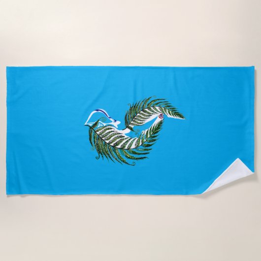 Beach Towel NZ Aotearoa Fern Design Strandlaken (Voorkant)
