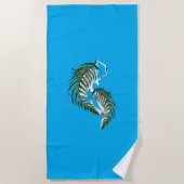 Beach Towel NZ Aotearoa Fern Design Strandlaken (Voorkant)