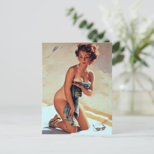 Beach Towel omhoog Briefkaart (Staand voorkant)