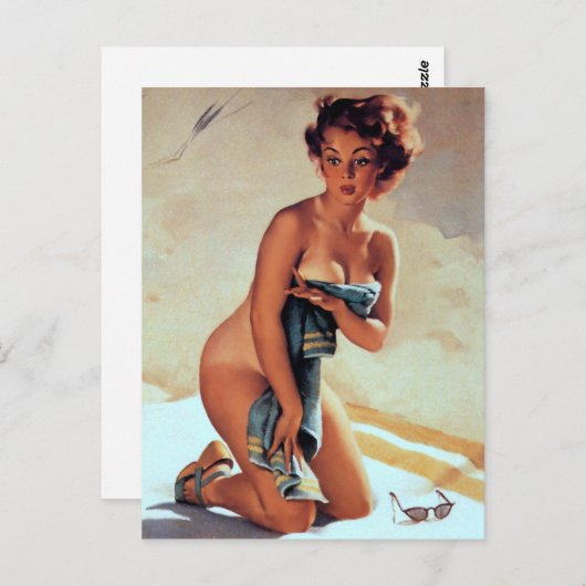 Beach Towel omhoog Briefkaart (Voorkant / Achterkant)