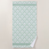 Beach Towel - Soft Jade Damask Strandlaken (Voorkant)