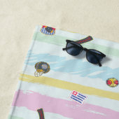 Beach Towel – Sports & Stripes Pastel Racing Strandlaken (In situ)