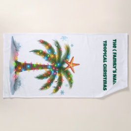 Beach Towel-Tropical Christmas Beach Towel Strandlaken