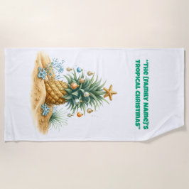 Beach Towel-Tropical Christmas Beach Towel Strandlaken