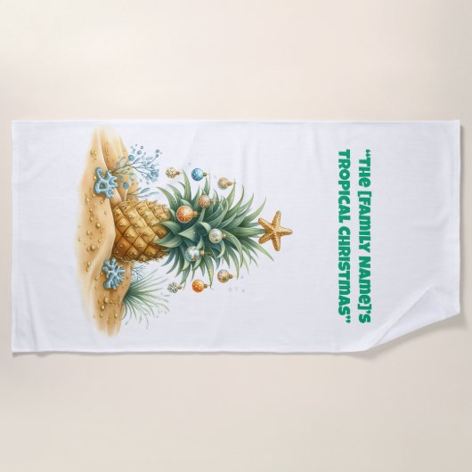 Beach Towel-Tropical Christmas Beach Towel Strandlaken (Voorkant)