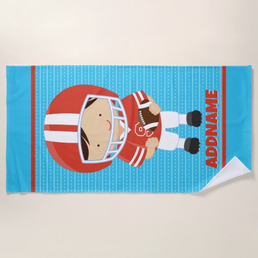 Beach Towel voor kinderen met Football en aangepas Strandlaken (Voorkant)