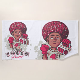 Beach Towel – YOUTH Power Afro & Boombox Urban Strandlaken
