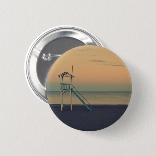 Beach Tower Sunset Ronde Button 5,7 Cm (Voorkant /achterkant)