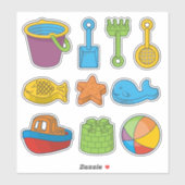 Beach Toys-pictogrammen Sticker (Vel)