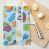 Beach Toys-pictogrammen Theedoek (Quarter Fold)