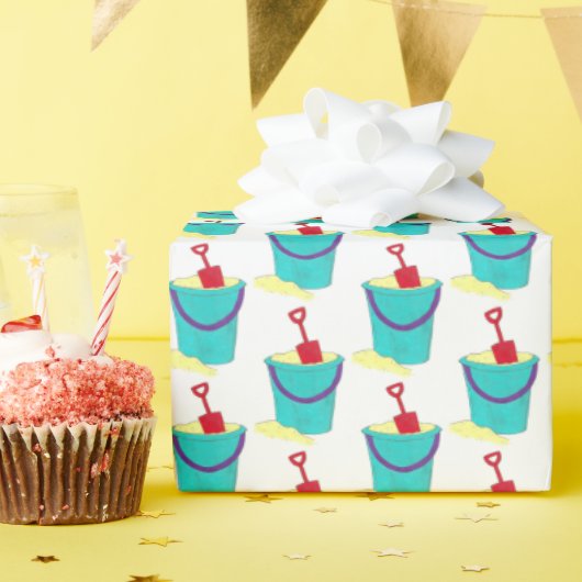 Beach Toys Sand Bucket Pail Shovel Summer Vacking Cadeaupapier (Verjaardagsfeest)