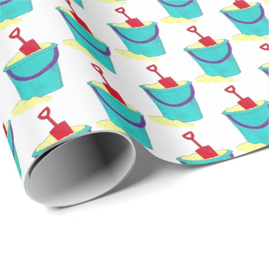 Beach Toys Sand Bucket Pail Shovel Summer Vacking Cadeaupapier (Rol Hoek)