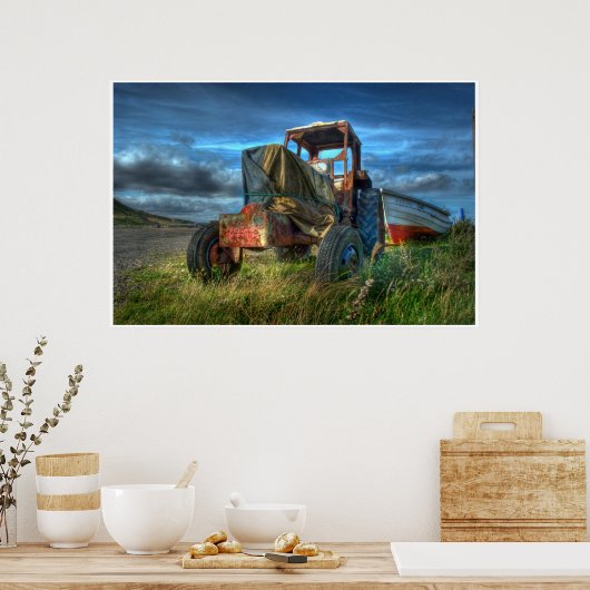 Beach Tractor Poster (Keuken)