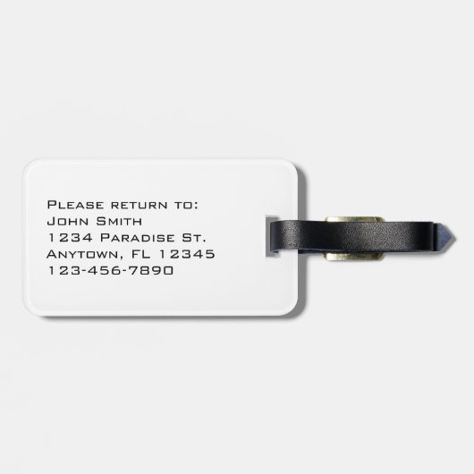 Beach Travel Bagagelabel (Achterkant horizontaal)